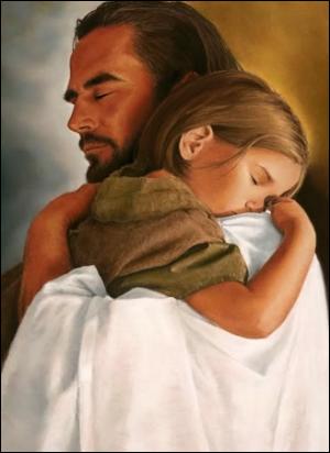 Meravigliosa immagine di Gesù con in braccio una bimba